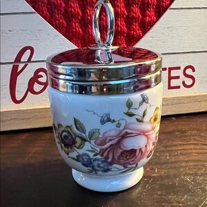 🌷 Royal Worcester Porcelain Egg Coddler with Silver Lid